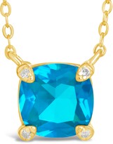 Thumbnail for your product : Sterling Forever Sterling Silver Sapphire CZ Cushion Pendant Necklace