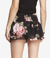 Thumbnail for your product : Express Rose Print Smocked Waist Skort