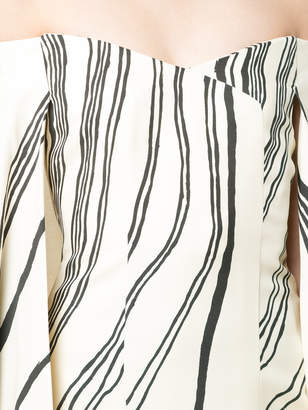 DAY Birger et Mikkelsen Marina Moscone marble stripe off the shoulder cape dress
