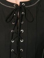 Thumbnail for your product : Alberta Ferretti Lace-Up Flared Maxi Dress