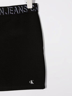 Calvin Klein Kids Logo-Waistband Straight Skirt