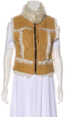 SAM. Leather Fur Vest