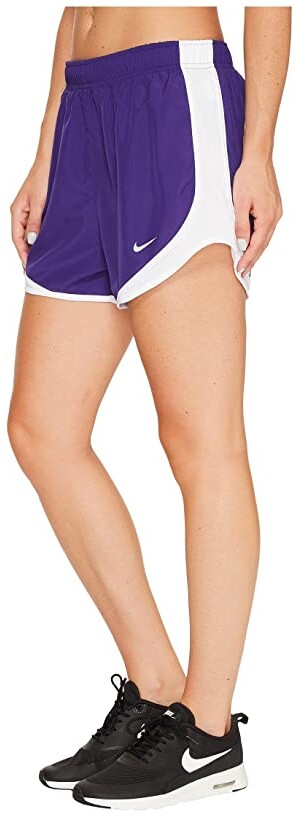 purple and white nike shorts