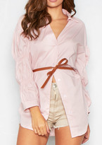 Thumbnail for your product : Ever New Kaarina Pink Gathered Sleeve Belted Shirt Dress