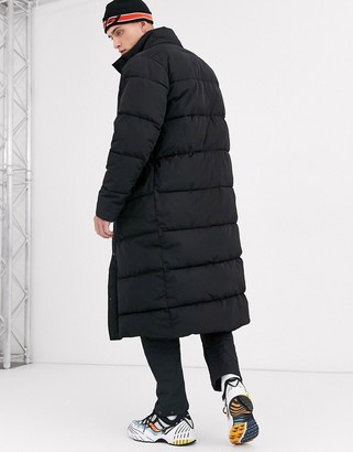 ASOS DESIGN sustainable puffer coat with funnel neck in black
