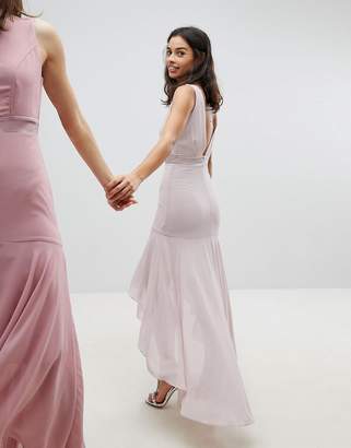 TFNC Petite Maxi Bridesmaid Dress With High Low Hem