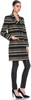 Thumbnail for your product : Jenni Kayne Metallic Stripe Acrylic-Blend Coat in Black & White & Gold