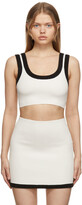 Thumbnail for your product : alexanderwang.t Off-White Logo Trim Tank Top
