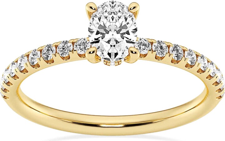 Badgley Mischka Oval Cut Lab Created Diamond Pavé Ring - 7/8 ctw.