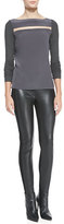 Thumbnail for your product : Bailey 44 Ski Pole Faux-Leather/Ponte Pants