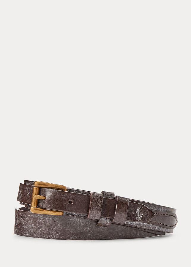 Ralph Lauren BrassBuckle Leather Belt ShopStyle