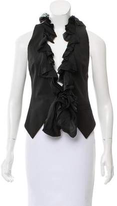 Elizabeth and James Tailored Ruffle-Trimmed Vest w/ Tags