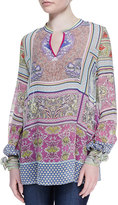 Thumbnail for your product : Just Cavalli Morris Printed Silk Chiffon Blouse, Multicolor