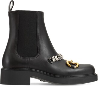 Gucci 25mm Deva Leather Ankle Boots