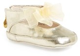 Thumbnail for your product : Stuart Weitzman 'Baby Nantucket' Metallic Crib Shoe (Baby)