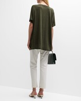 Thumbnail for your product : Eileen Fisher Scoop-Neck Organic Linen Jersey Tunic
