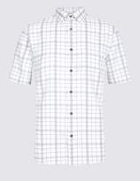 Thumbnail for your product : M&S Collection Modal Blend Checked Shirt with Pocket