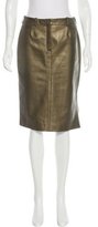 Thumbnail for your product : Herve Leger Leather Knee-Length Skirt