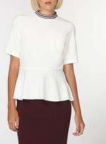Thumbnail for your product : White Peplum Ribbed Neck Top