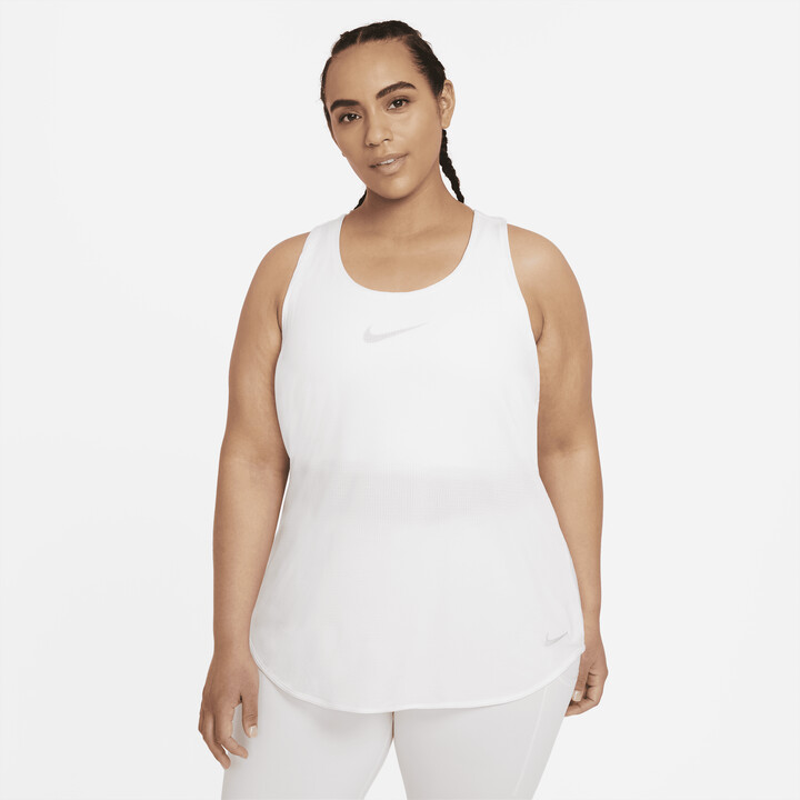 Nike Women's Breathe Cool Running Tank Top (Plus Size) in White - ShopStyle
