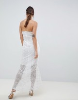 Thumbnail for your product : C By Cubic Bandeau Lace Fishtail Maxi Dress