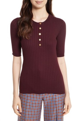Tory Burch Women's Ribbed Cotton & Cashmere Henley