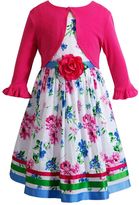 Thumbnail for your product : Youngland Baby Girl Floral Swiss Dot Dress & Cardigan Set