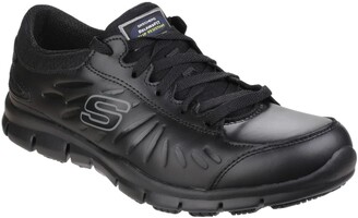 Skechers Occupational Womens/Ladies Eldred Slip Resistant Lace Up Work  Shoes (Black) - ShopStyle Flats