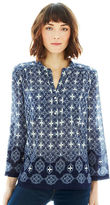 Thumbnail for your product : Joe Fresh 3/4-Sleeve Roll-Tab High-Low Print Blouse