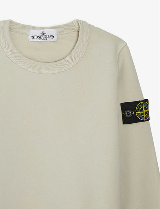 Stone Island Compass logo-patch cotton-jersey sweatshirt 4-14 years