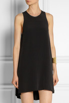 Thumbnail for your product : Alexander Wang T by Leather-trimmed double-layered crepe mini dress