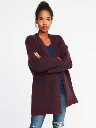 Old Navy Patterned Open Front Cardi-Coat for Women