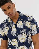 Thumbnail for your product : Jack and Jones Originals revere collar shirt with all over print in navy