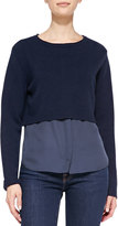 Thumbnail for your product : Elie Tahari Cashmere Lacy Cropped Sweater