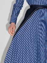 Thumbnail for your product : Sacai Contrasting-Panel Pleated Midi Skirt