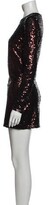 Thumbnail for your product : Naeem Khan Crew Neck Mini Dress Red