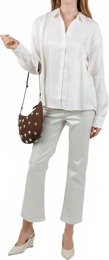 Pistola Denim Lennon High Rise Crop Boot Pants In Ivory