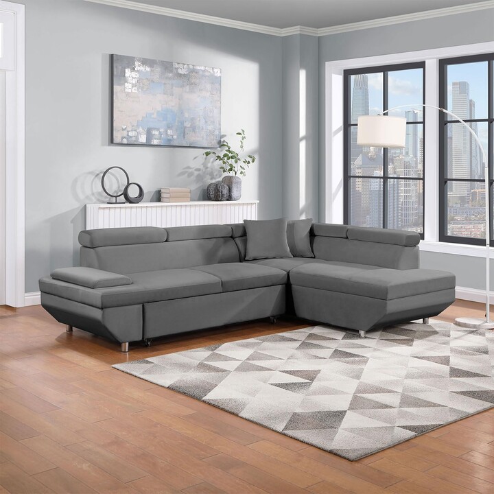 FANYE LShaped Corner Sectional Sleeper Sofa with Wide Chaise ShopStyle