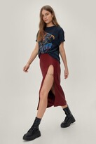 Thumbnail for your product : Nasty Gal Womens Textured Chain Midi Slit Skirt - 10