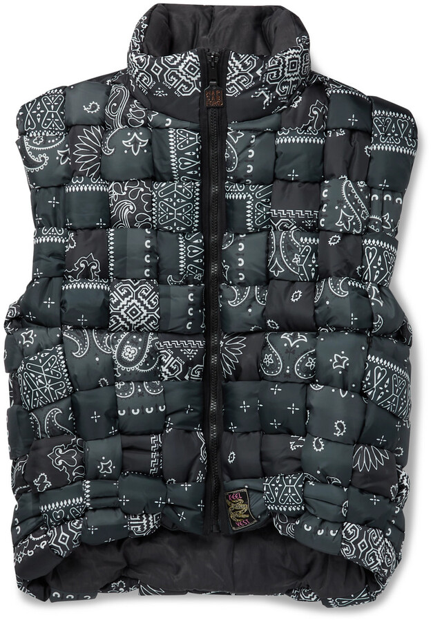 KAPITAL Bandana-Print Woven Padded Shell Gilet - ShopStyle Jackets