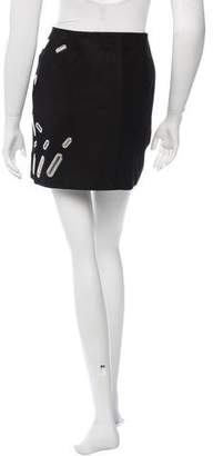 Anthony Vaccarello Embellished Suede Skirt w/ Tags