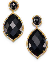 Thumbnail for your product : Marquis MIJA Black Onyx & White Sapphire Oval Drop Earrings