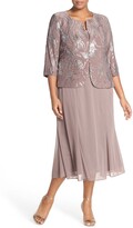 Thumbnail for your product : Alex Evenings Sequin Mock Two-Piece Dress with Jacket