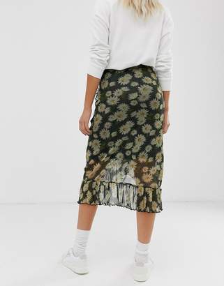 Minimum Moves By floral midi skirt