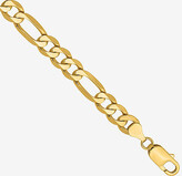 Thumbnail for your product : Fine Jewelry 14K Gold 8 Inch Solid Figaro Chain Bracelet