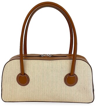 Marge Sherwood Bessette Leather-Trimmed Canvas Tote