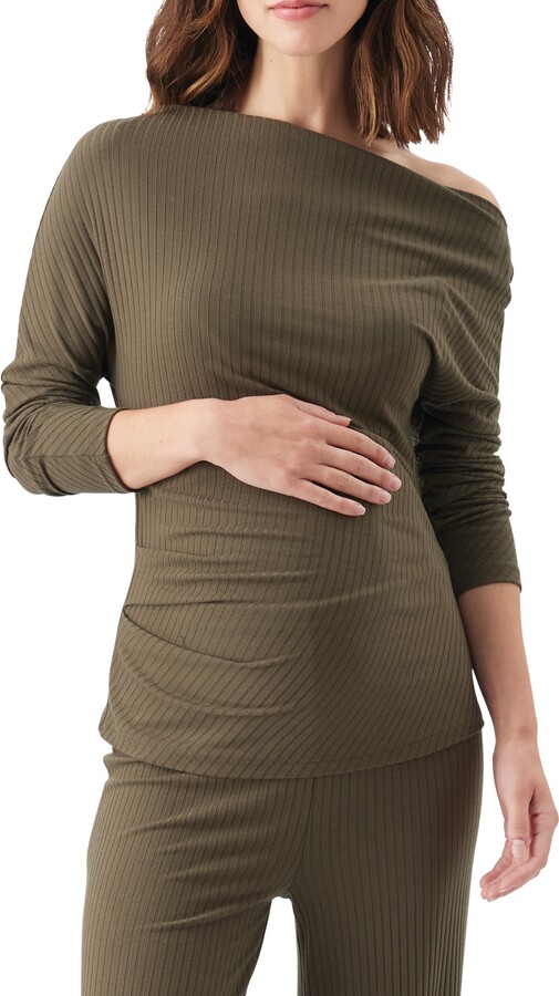 Ripe Maternity Off-Shoulder Rib Top
