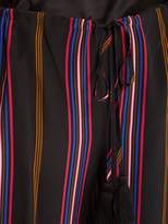Thumbnail for your product : Figue Simone Striped Straight Leg Silk Trousers - Womens - Pink Multi
