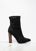 Thumbnail for your product : Missy Empire Lucile Black Faux Suede Pointed Ankle Heeled Boots