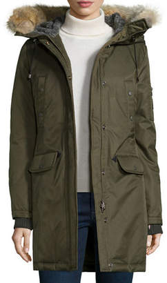 Spiewak Fur-Hood Mid-Length Parka Jacket